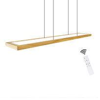 NETTLIFE Lampa wisząca do jadalni, drewno, 38 W, ściemniana, z pilotem, 100 CM, lampa wisząca LED