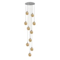 NETTLIFE Lampa wisząca do jadalni, regulowana wysokość, lampa wisząca, żyrandol, 10 szklanych płomieni