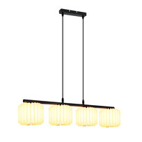 NETTLIFE Lampa wisząca do stołu jadalnego w stylu vintage, biała, z gniazdkiem G9, z 1/2/3/4 ogniami, z papierowym klosem lampy