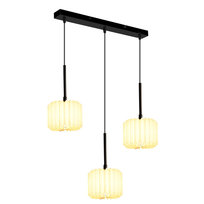 NETTLIFE Lampa wisząca do stołu jadalnego w stylu vintage, biała, z gniazdkiem G9, z 1/2/3/4 ogniami, z papierowym klosem lampy