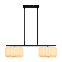 NETTLIFE Lampa wisząca do stołu jadalnego w stylu vintage, biała, z gniazdkiem G9, z 1/2/3/4 ogniami, z papierowym klosem lampy