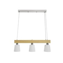 NETTLIFE Lampa wisząca drewno 3 płomienie ciepła biel vintage regulowana wysokość biały E27 maks. 25W