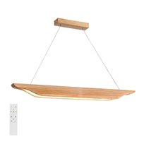 NETTLIFE Lampa wisząca LED w drewnie - nowoczesna lampa stołowa do jadalni 90 cm, ściemniana za pomocą pilota