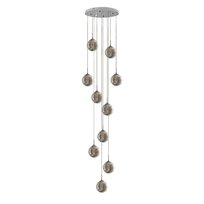 NETTLIFE Lampa wisząca szare szkło średnica 41 cm G9 żyrandol 10 lamp w kolorze lampa do salonu lampa do sypialni lampa stołowa lampa do przedpokoju