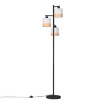 NETTLIFE lampa wisząca Vintage Dining Table – 3-punktowy biały żyrandol materiałowy E27, oświetlenie retro do salonu i kuchni (żarówki nie są dołączone)