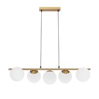 NETTLIFE Lampa wisząca złote szkło Średnica 90 cm E27 Nowoczesna 150 cm Regulowana wysokość Vintage do jadalni salonu baru przy ladzie bez żarówki