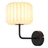 NETTLIFE Lampka ścienna wewnętrzna w stylu vintage, biała, z gniazdkiem G9, do sypialnia, z papierowym klosem lampy, lampka ścienna