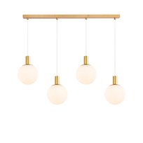 NETTLIFE Lampy wiszące szklane E27 4 światła Wisząca lampa wisząca Regulowana wysokość Nowoczesna lampa wisząca