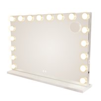 NETTLIFE lustro do makijażu Hollywood z diodami LED i Bluetooth, 18 diodami LED, duże lustro toaletowe, światło i muzyka, 3 tryby, dotykowe i ściemnialne #
