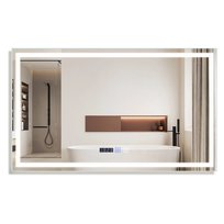 NETTLIFE Lustro łazienkowe podświetlane 100x60 cm LED, IP44 przełącznik dotykowy zegar z funkcją odmgławiania regulowane