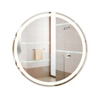 NETTLIFE Lustro łazienkowe podświetlane - okrągłe 70 cm LED, montowane na ścianie, przełącznik dotykowy, przeciwmgielne, IP44, regulowane 3000K-6500K