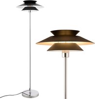 NETTLIFE Nowoczesna czarna lampa podłogowa do salonu E27 1 płomień z włącznikiem nożnym Vintage Metal Industrial Design Wysokość 145CM