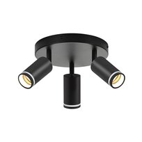 NETTLIFE Nowoczesna czarna lampa sufitowa: 3 regulowane metalowe punkty sufitowe, lampa sufitowa GU10, do sypialni, jadalni, bez żarówki