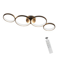 NETTLIFE Nowoczesna lampa sufitowa LED ściemnialna, czarna, 88 cm, 55 W, z pilotem, ściemnialna, 4 lampy, nowoczesny design