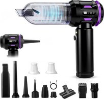 NETTLIFE Odkurzacz Ręczny Bezprzewodowy 25000Pa - Mini Odkurzacz Samochodowy 4w1 - Silnik Bezszczotkowy 3 Biegi - Auto, Dom, Sierść