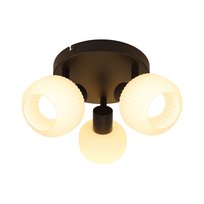 NETTLIFE Reflektor sufitowy 2 klosze szklane E14 vintage bez żarówki czarny regulowany 350°