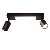 NETTLIFE Reflektor sufitowy 2 żarówki GU10 sypialnia 3000k 20W kuchnia czarny ciepły biały regulowany metalowy do