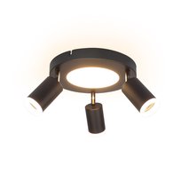 NETTLIFE Reflektor sufitowy 3 żarówki GU10 20W sypialnia 3000k czarna lampa kuchenna regulowana 350 regulowana w metalu