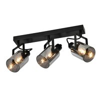 NETTLIFE Reflektor sufitowy Czarne reflektory sufitowe 3 żarówki z możliwością regulacji 350° Reflektory szklane E14