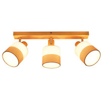 NETTLIFE Reflektor sufitowy do korytarza z drewna, z 1/2/3/4 ogniami, z gniazdkiem E14, w stylu vintage, lampa sufitowa, reflektor sufitowy