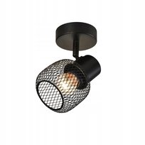 NETTLIFE Reflektor sufitowy metalowy czarny vintage lampka korytarzowa obrotowa 330° do wnętrza dla kuchni pokoju dziecięcego salonu sypialni 40 W