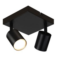 NETTLIFE Reflektor sufitowy Salon 2 żarówki Czarny GU10 Obrotowy nowoczesny reflektor wewnętrzny do sypialni i kuchni