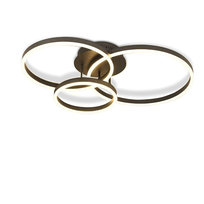 NETTLIFE Regulowana czarna lampa sufitowa LED, 82 cm, z pilotem, 74 W, 3 akrylowe pierścienie