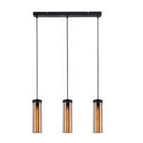 NETTLIFE Retro matowa czarna szklana lampa wisząca do jadalni 3 płomienie E27