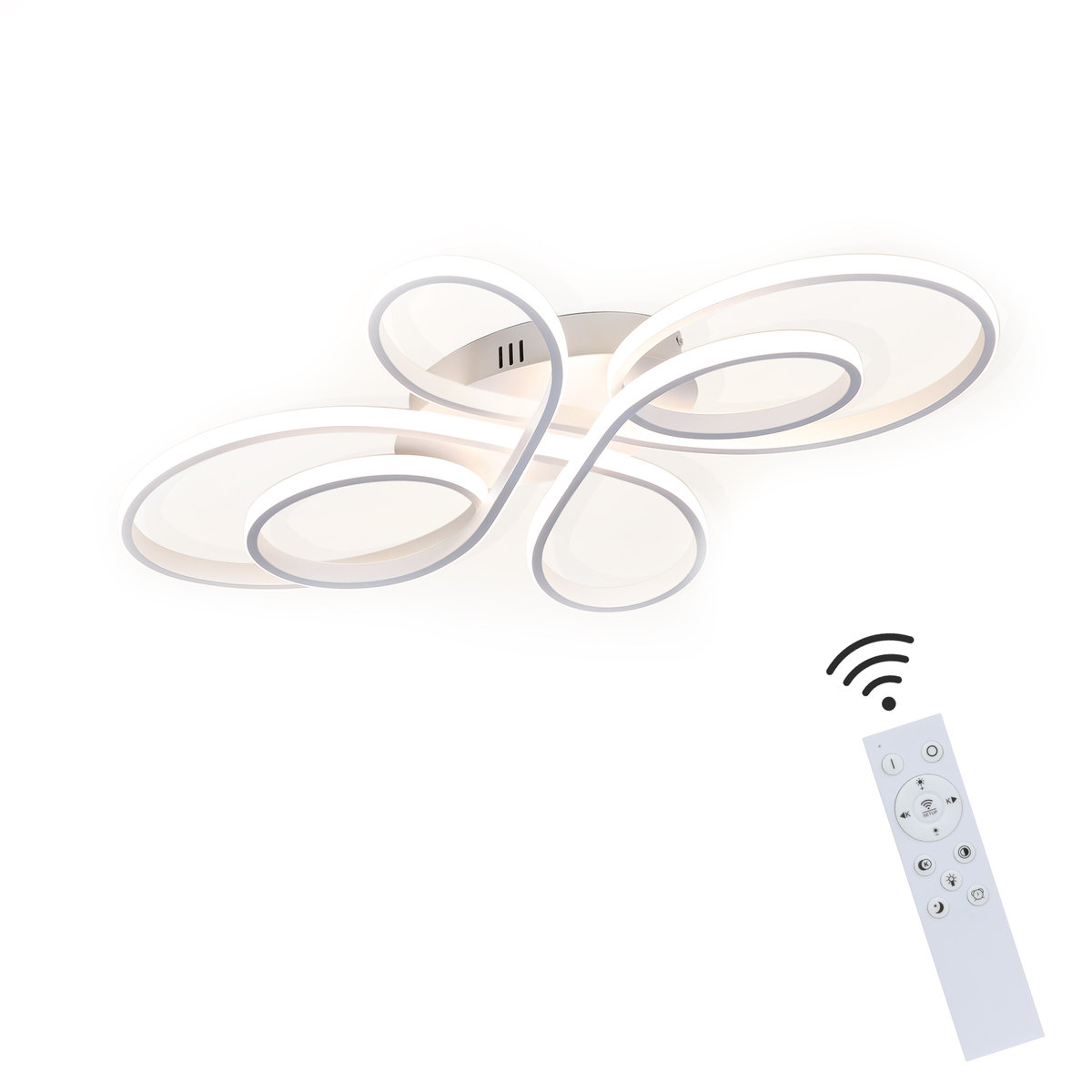 NETTLIFE Ściemnialna lampa sufitowa LED 26 cali Nowoczesna biała lampa ...