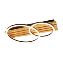 NETTLIFE Ściemnialna lampa sufitowa LED: 55 cm, nowoczesna lampa sufitowa z 2 pierścieniami, 36 W, z pilotem, do sypialni,