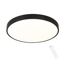 NETTLIFE Ściemnialna lampa sufitowa LED z pilotem 36W lampa łazienkowa czarna IP44 wodoodporna płaska 37cm okrągła