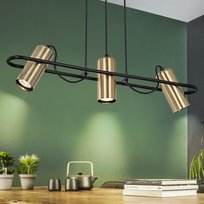 NETTLIFE Vintage lampa wisząca 3 płomienie jadalnia lampa wisząca złoty wzór przemysłowy GU10