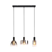 NETTLIFE Vintage lampa wisząca do jadalni w kolorze dymu szarego szkła E27 z regulacją wysokości do salonu