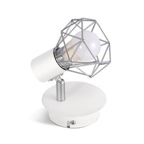 NETTLIFE Vintage Reflektor ścienny Biały kinkiet E14 Regulowany 350° Metalowy abażur Retro Bar Jadalnia Hotel Max.