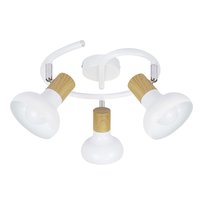 NETTLIFE Vintage sufitowy reflektor E14 wewnętrzny 350° regulowany biały bez żarówki industrialny 3 lampy okrągły