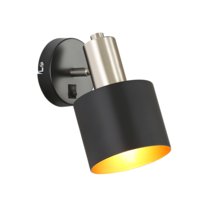 NETTLIFE Wewnętrzna lampa ścienna Vintage Wall Spotlight Czarny 330° Obrotowy E27 Mały Metalowy