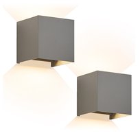 NETTLIFE Zestaw 2 kinkietów LED Ext, ciepła biel IP65, antracyt, do domu, na klatkę schodową