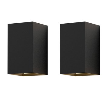 NETTLIFE Zestaw 2 kinkietów LED, zewnętrznych i wewnętrznych: czarne oświetlenie ścienne, lampa zewnętrzna, ściana domu 5 W IP65 ciepła biel 3000 K - Other