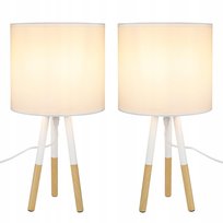 NETTLIFE Zestaw 2 lamp stołowych Nowoczesna lampka nocna biała E27 Metal Design Gabinet