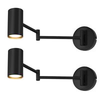 NETTLIFE Zestaw 2 lampek ściennych w kolorze czarnym, 2 sztuki, obrotowe metalowe retro GU10