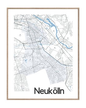 NEUKÖLLN Berlin Niemcy plakat mapa 40x50cm - Mapsbyp
