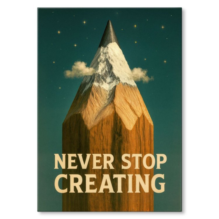 Never stop creating! Metalowy Plakat Blacha dekoracyjna Tabliczka Szyld ...
