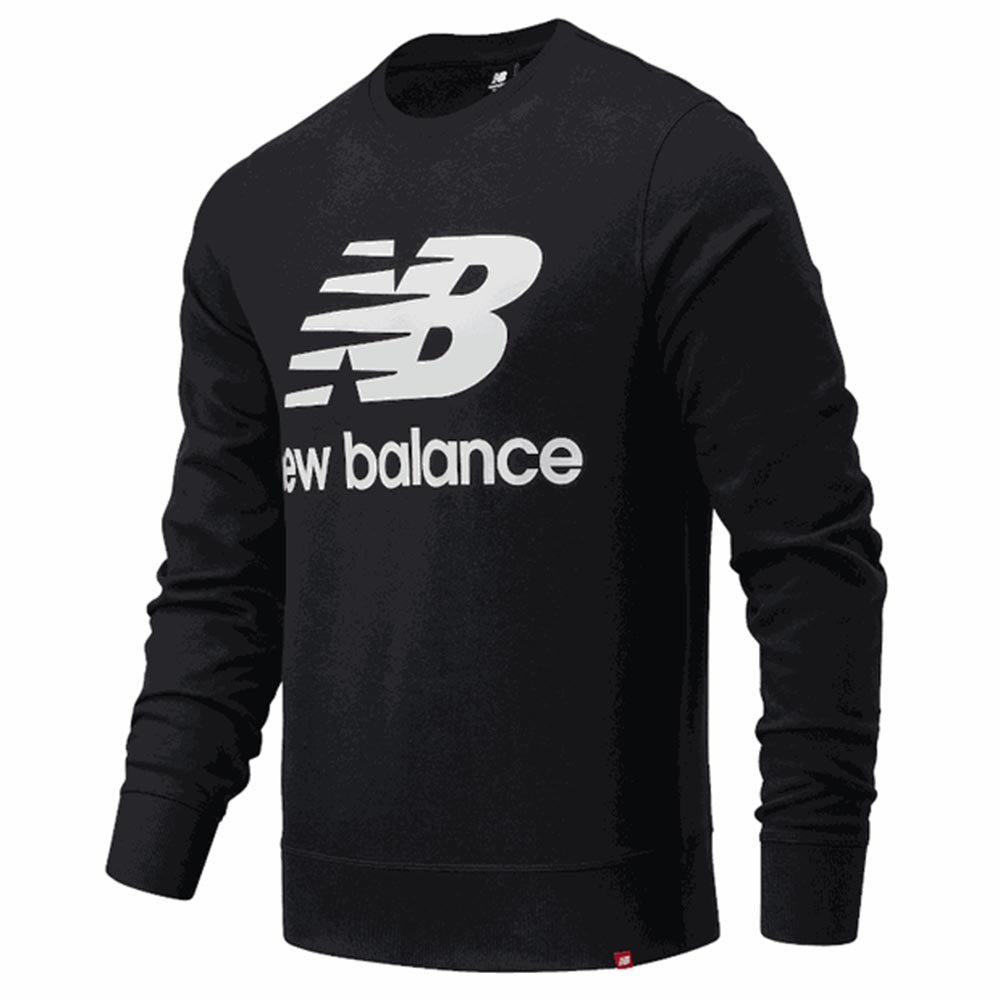 New Balance Essentials Stacked Logo Crew Męska Czarna