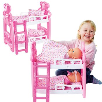 New Born Baby różowe Łóżko piętrowe dla małych lalek + akcesoria - Simba