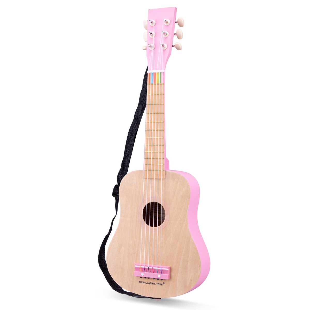 Zdjęcia - Zabawka muzyczna New Classic Toys Gitara de Luxe naturalna/różowa 