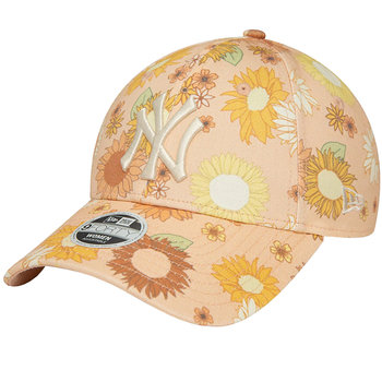 New Era 9FORTY New York Yankees Floral All Over Print Cap 60435003, Kobieta, Czapka z daszkiem, Pomarańczowy - New Era