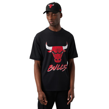 New Era NBA Chicago Bulls Script Mesh Tee 60284738, Mężczyzna, T-shirt kompresyjny, Czarny - New Era