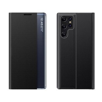 New Sleep Case pokrowiec etui z klapką z funkcją podstawki Samsung Galaxy S22 Ultra czarny - 4kom