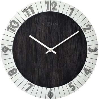 NEXTIME Zegar ścienny Flare, srebrny, czarny, 35x3,5 cm - Nextime