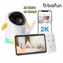 NIANIA ELEKTRONICZNA KAMERA WIFI OBROTOWA 2K 3MPX 4X ZOOM LCD 5